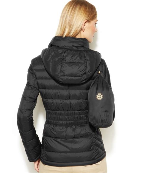 michael kors black quilted|michael kors lightweight puffer coats.